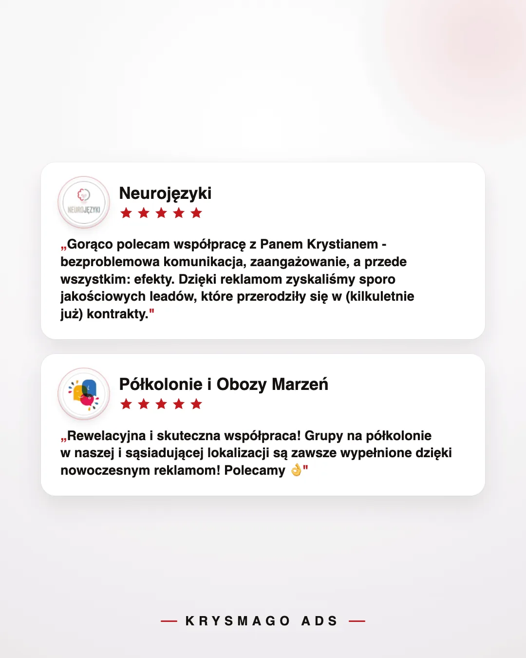 Opinie:Neurojęzyki, Półkolonie i Obozy Marzeń